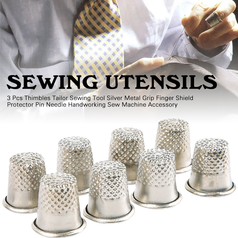 Sewing Thimble Metal - 3 adet Yüksük Metal Dikiş Yüksükleri
