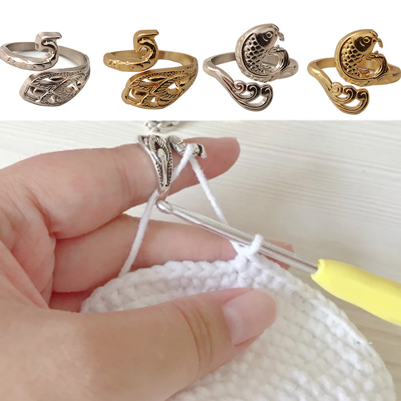 Sewing Thimble Metal - Halka Örgü Döngü Tığ Aracı Ayarlanabilir