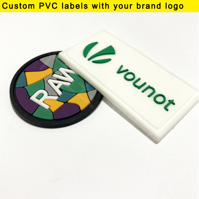 Sewing Labels - 100 adet çoklu, özel logo/harfli PVC