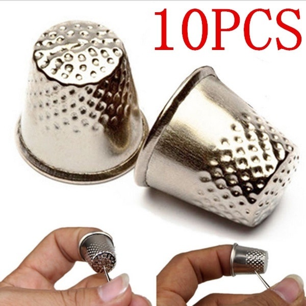 Sewing Thimble Metal - 10 adet Metal Alüminyum Üst İğne