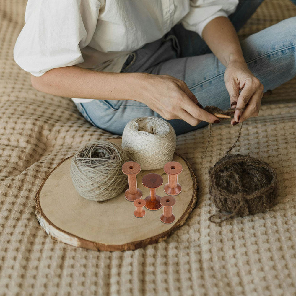 7 adet ahşap bobin seti yerden - Sewing Knit incelemesi ve fiyatı