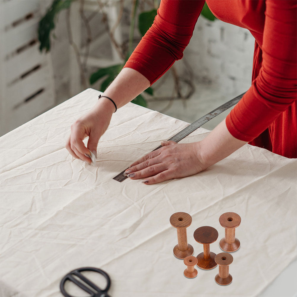 7 adet ahşap bobin seti yerden - Sewing Knit incelemesi ve fiyatı